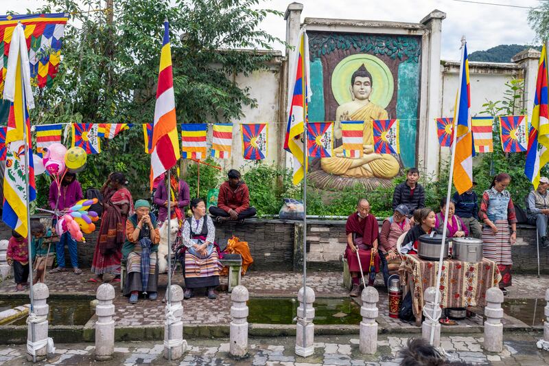 Exiled Tibetans welcomed their spiritual leader in Dharamshala (AP)