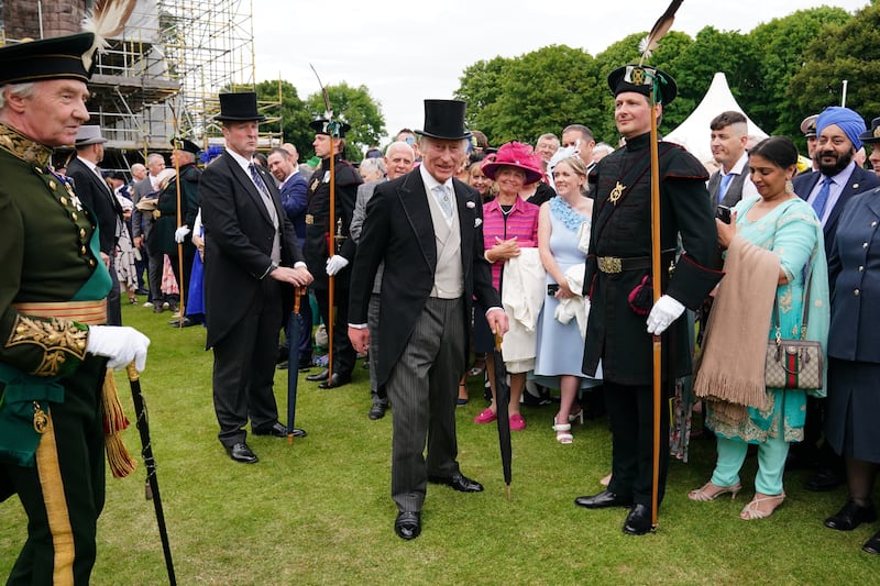 The King at the Sovereign’s Garden Party held at the Palace of Holyroodhouse in Edinburgh