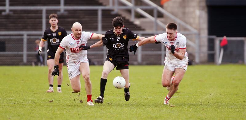 Eugene Branagan's pace and energy helped Down to a dramatic comeback win on Sunday. Picture: Seamus Loughran