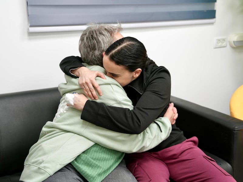 Ms Damari was reunited with her mother Mandy in Israel on Sunday