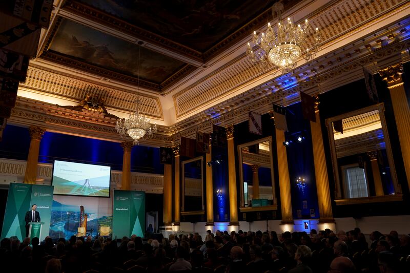 Taoiseach Leo Varadkar delivers the keynote address at the Shared Island Forum in Dublin Castle