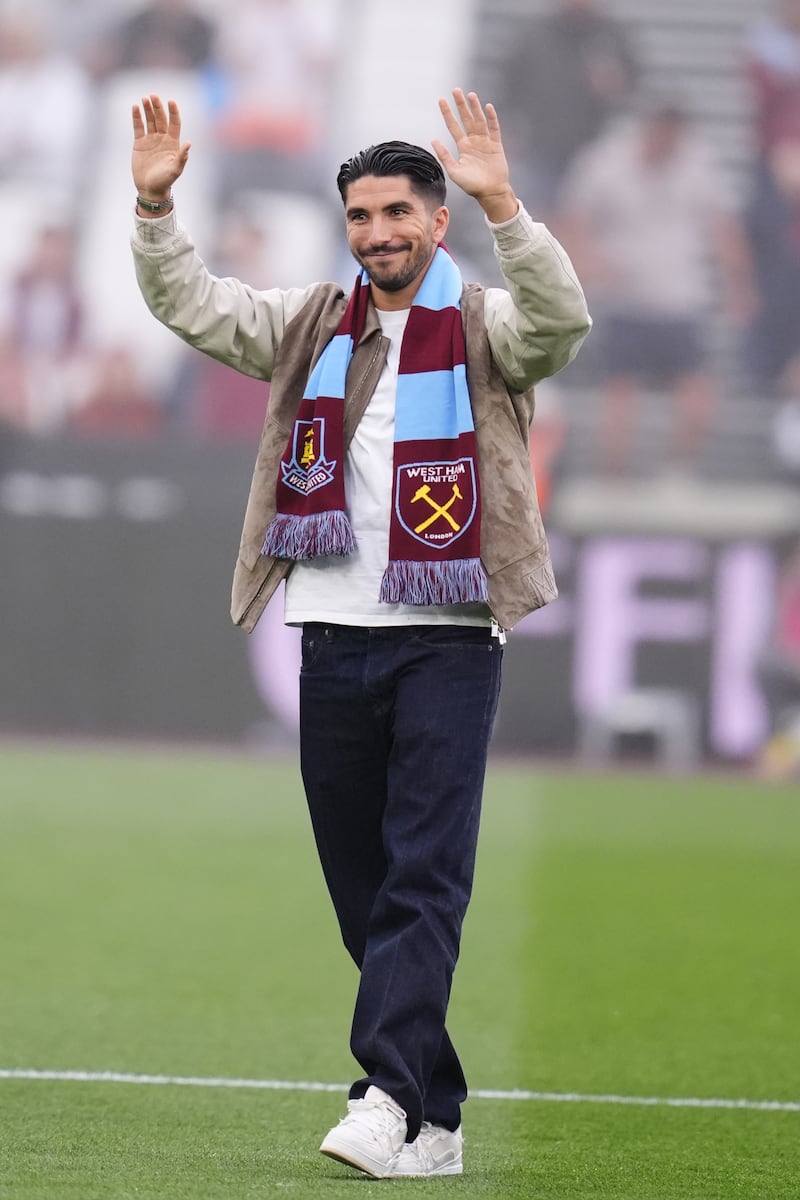 West Ham paraded new signing Carlos Soler before kick off