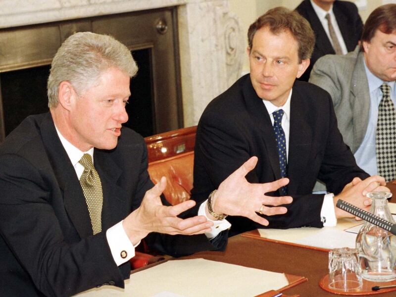 Bill Clinton with Tony Blair