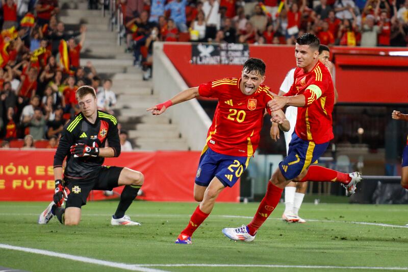 Pedri led the way as Spain proved far too strong for Northern Ireland (Francisco Ubilla/AP)