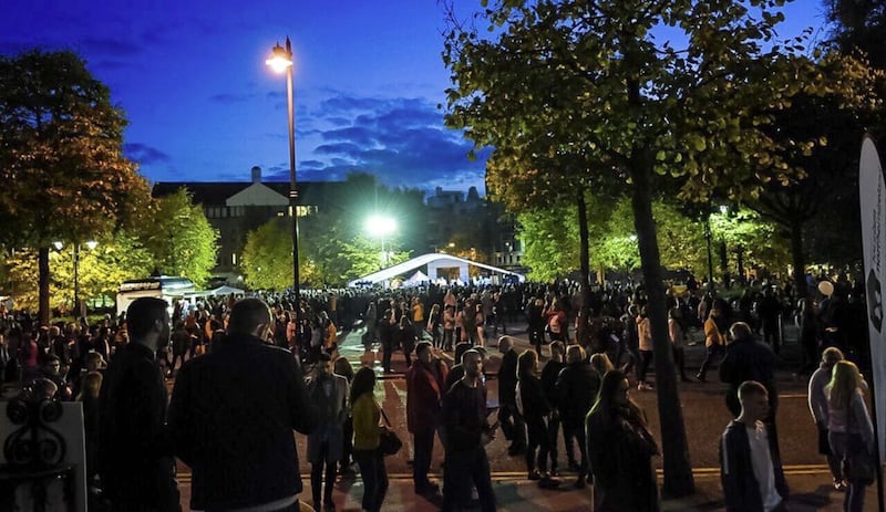 Writer&#39;s Square during Culture Night. 