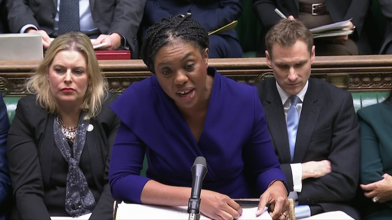 Conservative party leader Kemi Badenoch speaking during Prime Minister’s Questions in the House of Commons (House of Commons/UK Parliament)