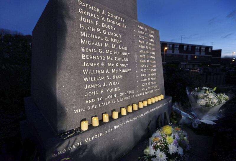 The Bloody Sunday memorial in the Bogside, Derry 