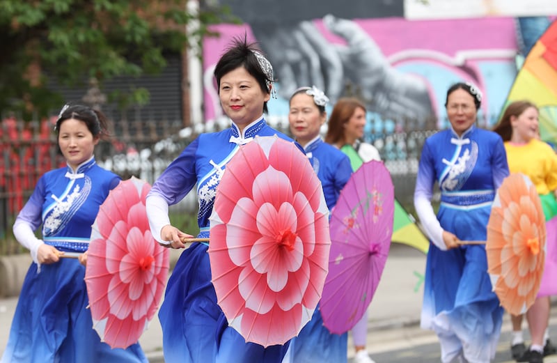 The Carnival Feile take place on the Falls Road in West Belfast on Saturday.
PICTURE COLM LENAGHAN