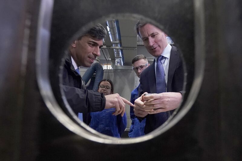 Prime Minister Rishi Sunak and Chancellor of the Exchequer Jeremy Hunt in Cumbria