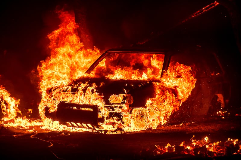 Thousands of evacuations have been ordered as the fire continues to burn (AP Photo/Noah Berger)