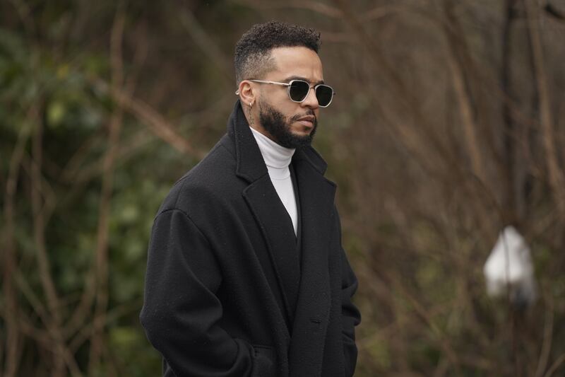 Aston Merrygold arrives for the funeral of The Vivienne