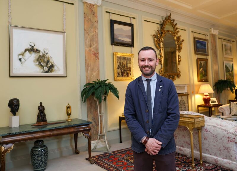 David Orr, Castle and Collections Manager  give a tour to the Irish News as Hillsborough Castle announces major re-hang of Irish art in the State Drawing Room in addition to acquiring over 50 historically significant miniature portraits
The State Drawing Room at Hillsborough Castle is known for its impressive collection of Irish art and now a major re-hang has been announced by Historic Royal Palaces, the charity which manages the castle and gardens. 33 new works of art are now on view in a veritable who’s who of Irish art that has been made possible by collaborations with a variety of lenders, including Crawford Art Gallery in Cork who have loaned 14 artworks, marking the castle’s largest ever loan from the Republic of Ireland.

PICTURE COLM LENAGHAN