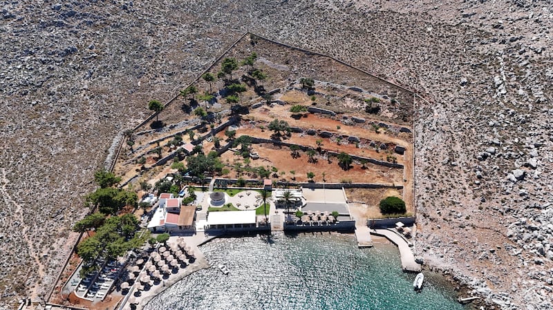 A general view of Agia Marina in Symi, Greece, where the body of TV doctor and columnist Michael Mosley has been discovered