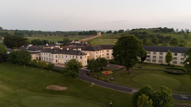 Aerial image of the Roe Park's main hotel building.