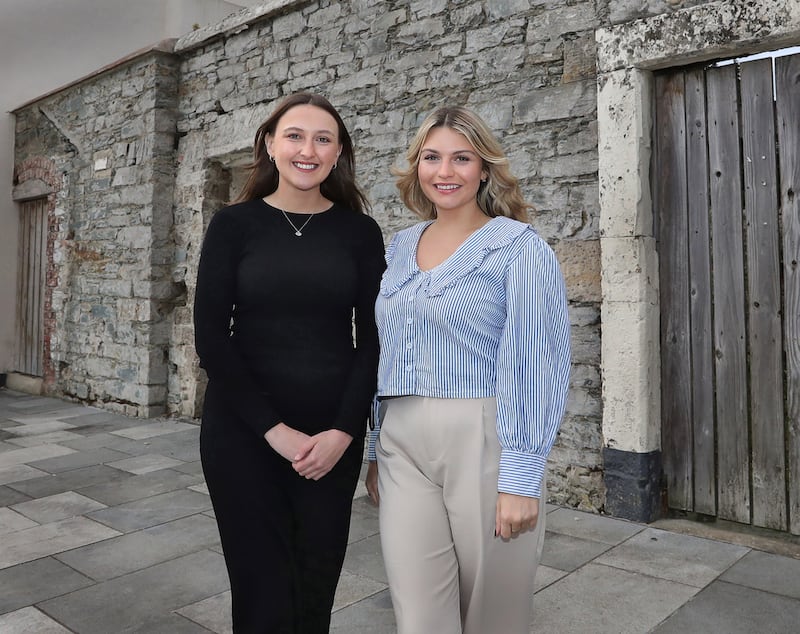 Aoife Boyle and Zoë McSparron at the  Fuse arts in Derry.
PICTURE MARGARET MCLAUGHLIN