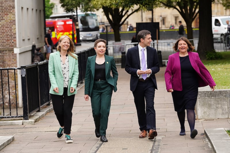 The four new Green MPs arrived on Monday, the first time they had met since their election