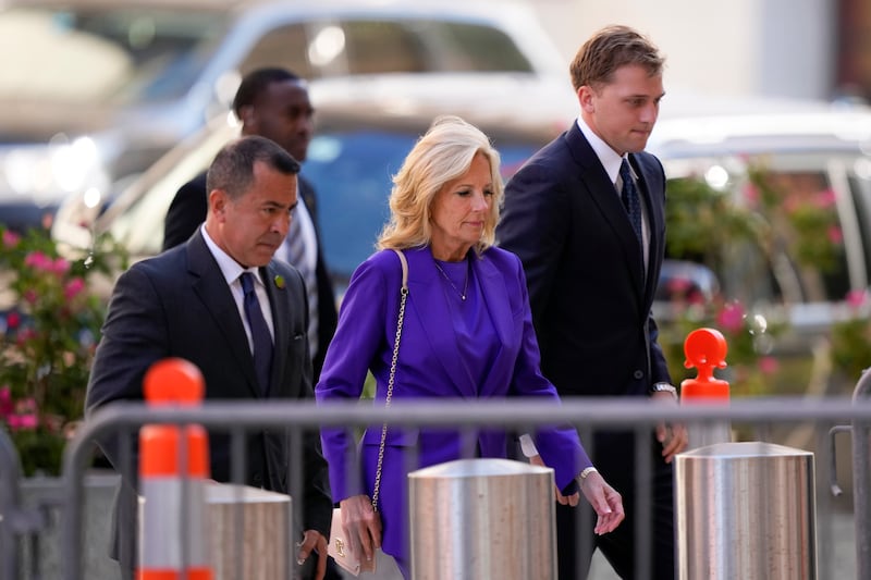 First lady Jill Biden sat in the front row in the courtroom (Matt Slocum/AP)