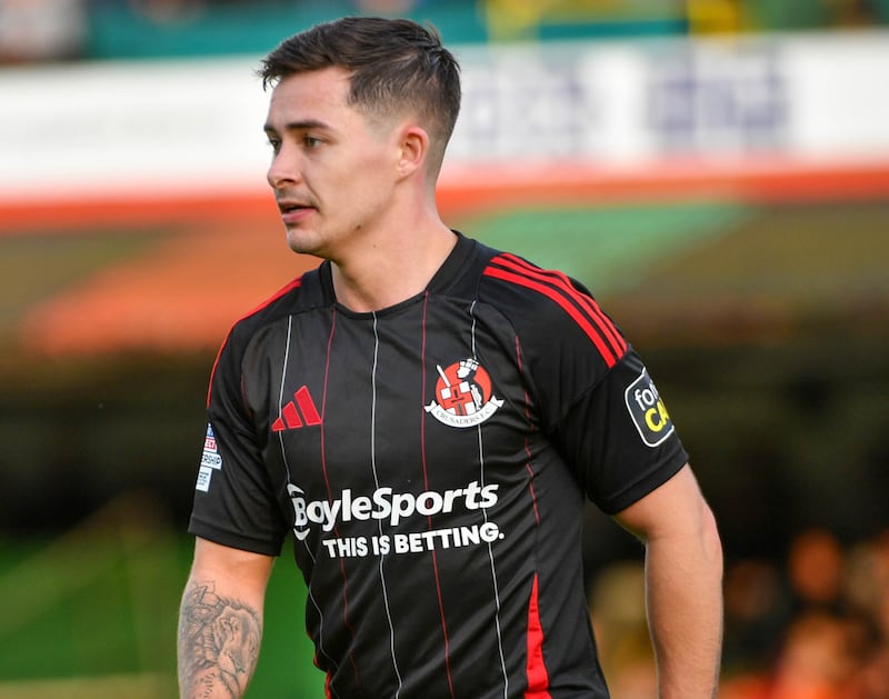 PACEMAKER PRESS BELFAST 09-08-24
Sports Direct Premiership 24/25 - MD 1
Glentoran v Crusaders
Jordan Stewart of Crusaders during this evening’s game at Bet McLean Oval, Belfast.
Photo - Andrew McCarroll/ Pacemaker Press