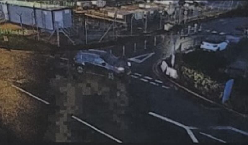 A CCTV image showing Dr Heyns' car stopping briefly after she missed the turn-off for the short-stay car park.