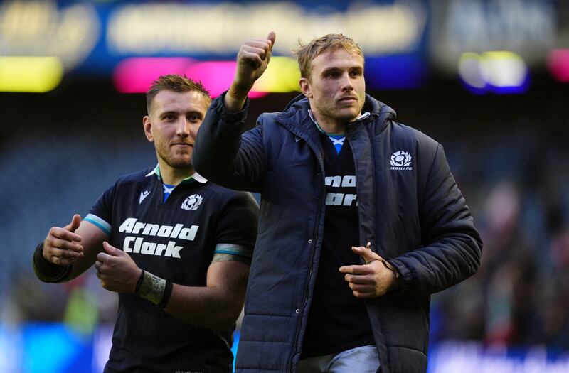 Gregor Brown has relished learning from Jonny Gray (right)