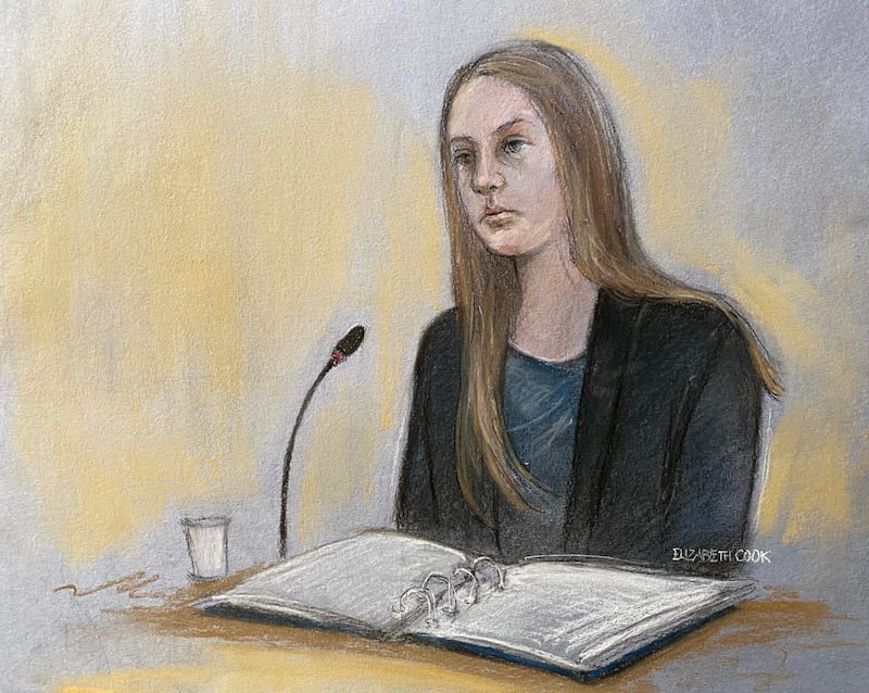 Lucy Letby giving evidence during her trial at Manchester Crown Court