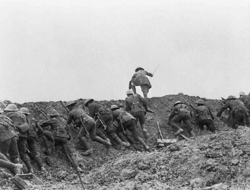 A still from film footage of the Battle of the Somme (The Imperial War Museum)