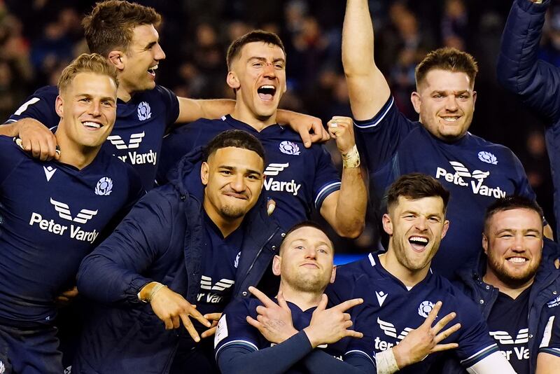 Scotland celebrate a fourth straight Calcutta Cup victory
