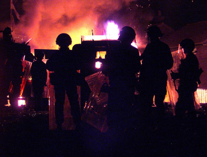 Police and the Army came under attack near Holy Cross primary school in Ardoyne