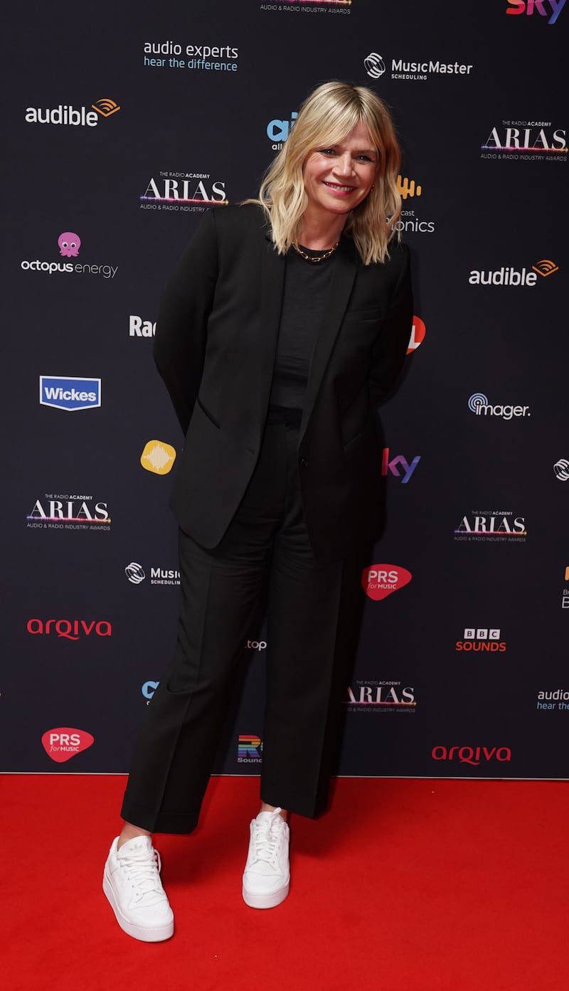 Zoe Ball arriving for the Audio and Radio Industry Awards in London in May 2022