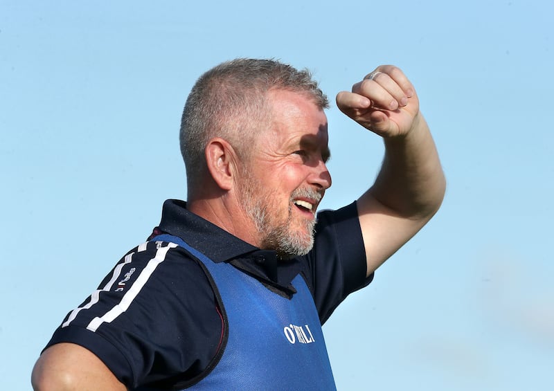 Slaughtneil manager Michael McShane has been in charge for nine years, during which time they've won four Ulster titles. Victory over Cushendall on Sunday would move them within one of his native Ballycastle on the roll of honour. Picture: Margaret McLaughlin 