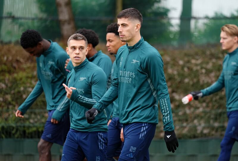 Leandro Trossard, second left, hailed Havertz, centre, as a big player for Arsenal