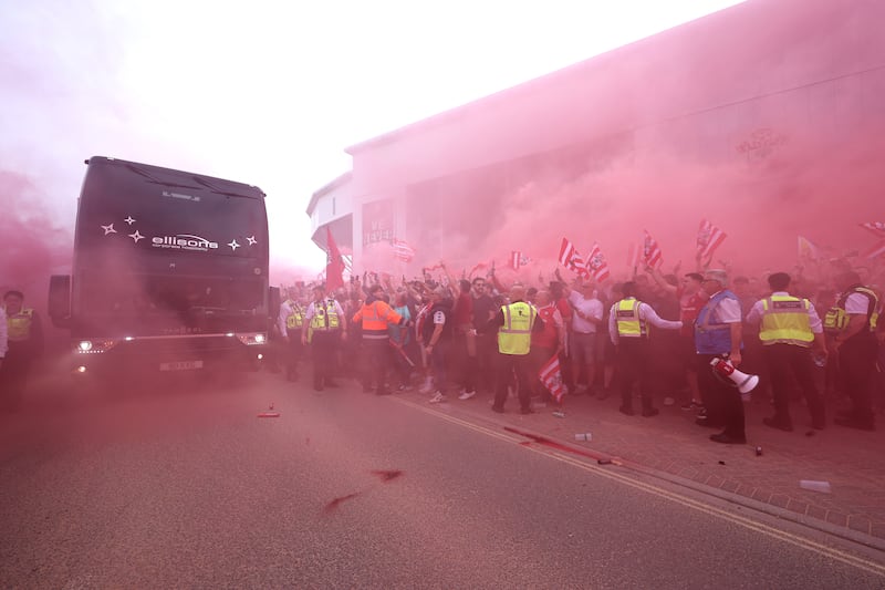 Southampton fans outside the ground before kick-off