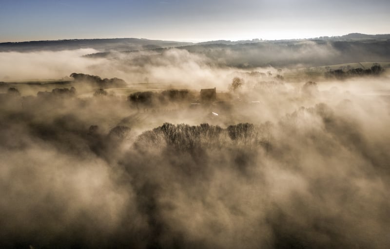 Low-lying fog over Huddersfield