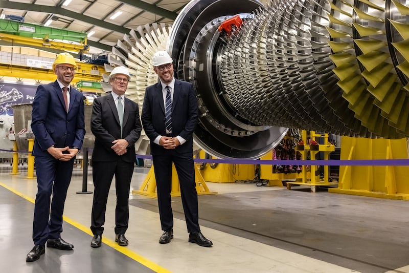 From left: Energy minister Michael Shanks, Prime Minister Sir Keir Starmer and Siemens Energy UK boss Darren Davidson