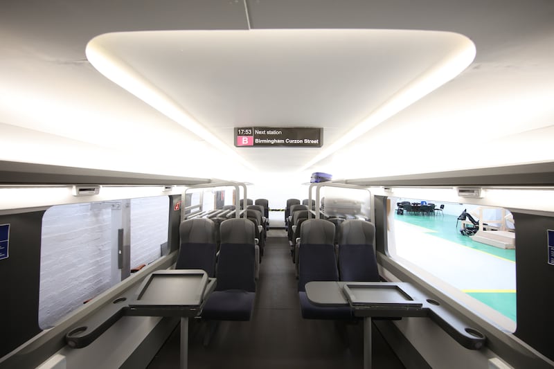 Full-size concepts of HS2 train carriage sections have been created