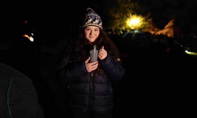 The big sleep out at Stormont  to raise awareness of homelessness.
PICTURE COLM LENAGHAN