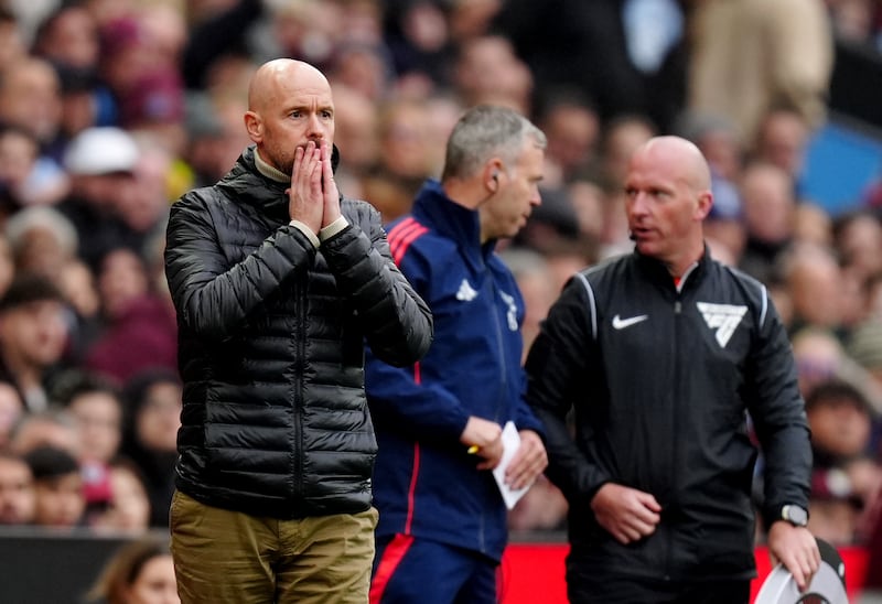 Erik ten Hag (left) played down talk over his future before kick off