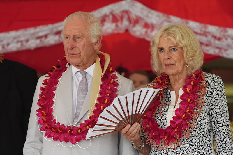 Charles and Camilla during the farewell ceremony