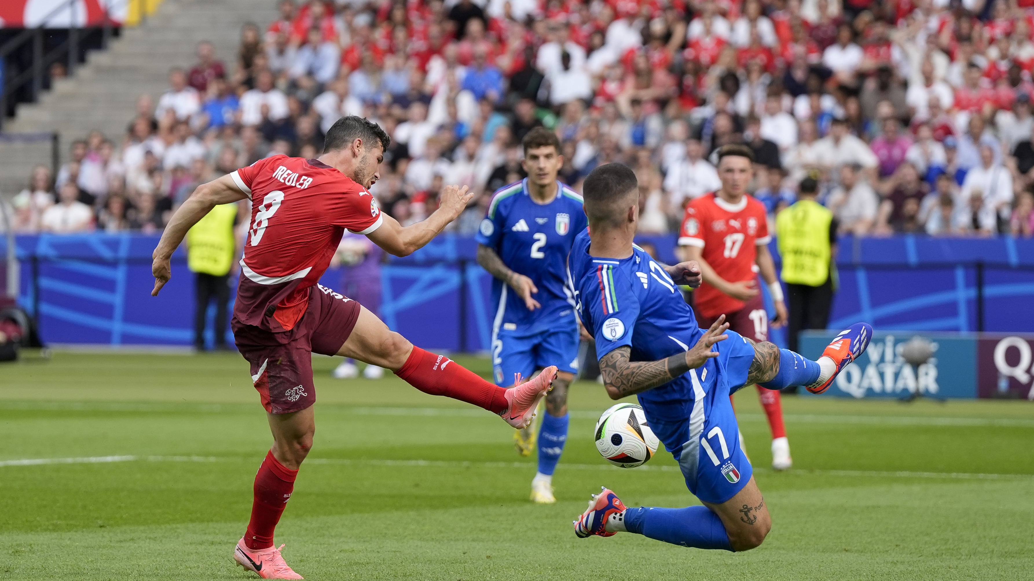 Remo Freuler scored the opening goal as Switzerland defeated Italy 2-0 in Berlin