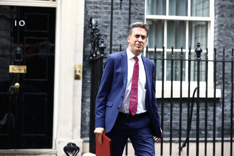 Energy Secretary Ed Miliband leaving No 10 Downing Street after Sir Keir Starmer’s first Cabinet meeting