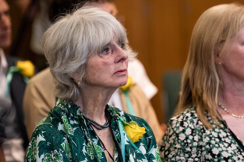 Diana Parkes, Joanna Simpson’s mother, at a screening of a film about her daughter’s killing in the House of Commons