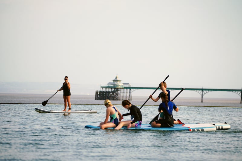 People took to the water on Clevedon Marine Lake in Somerset