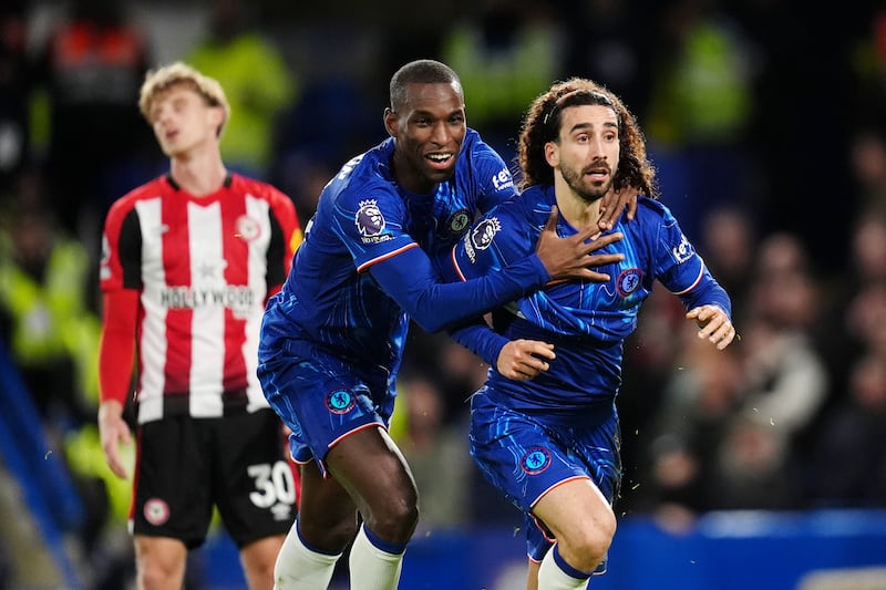 Marc Cucurella (right) opened the scoring against Brentford