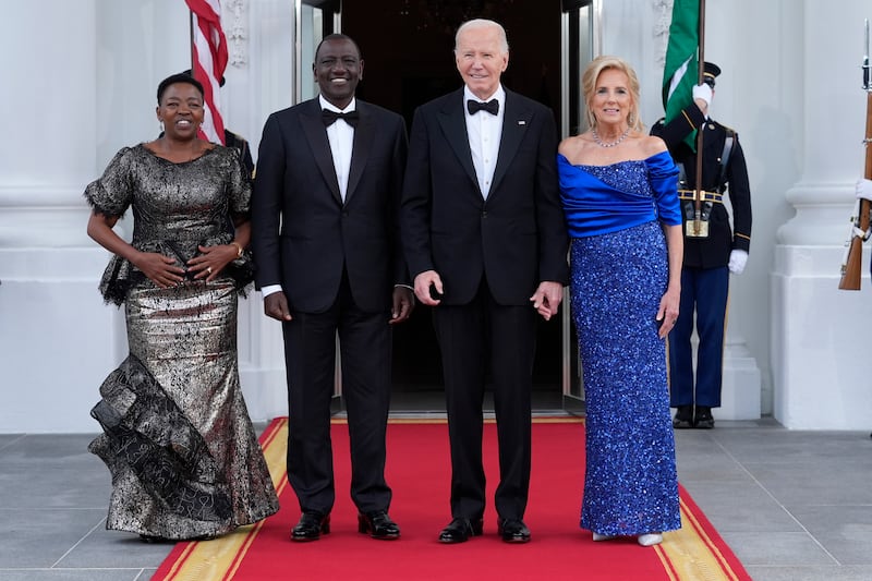President Joe Biden and first lady Jill Biden welcome Kenya’s President William Ruto and first lady Rachel Ruto to the White House (Susan Walsh/AP)