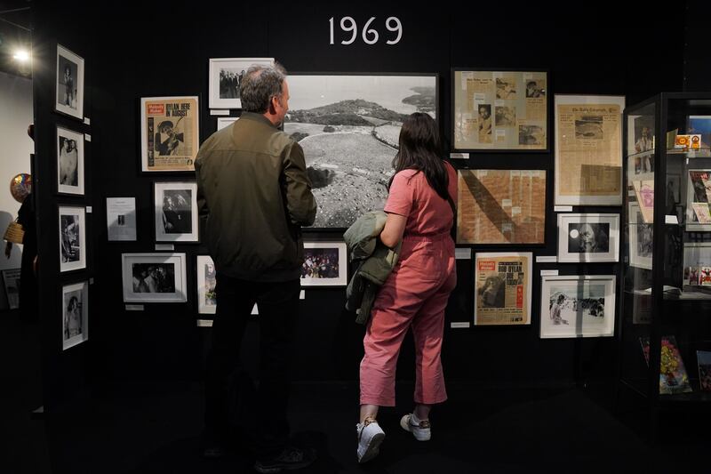 Visitors at Experience 25, an exhibition exploring the history of the Isle of Wight Festival