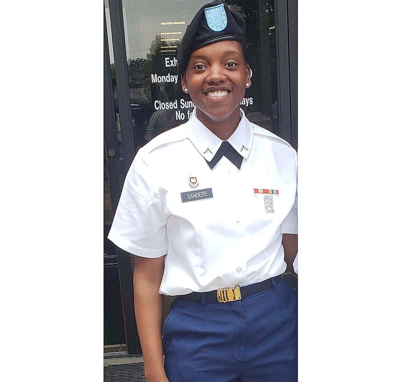 Spc Kennedy Sanders, 24, who was confirmed as being among the three US service members killed on Sunday (Shawn Sanders via AP)