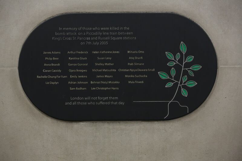 A plaque at Kings Cross Underground station remembers victims of the 7/7 bombings. Former prime minister Sir Tony Blair wanted to ban the group after the attack