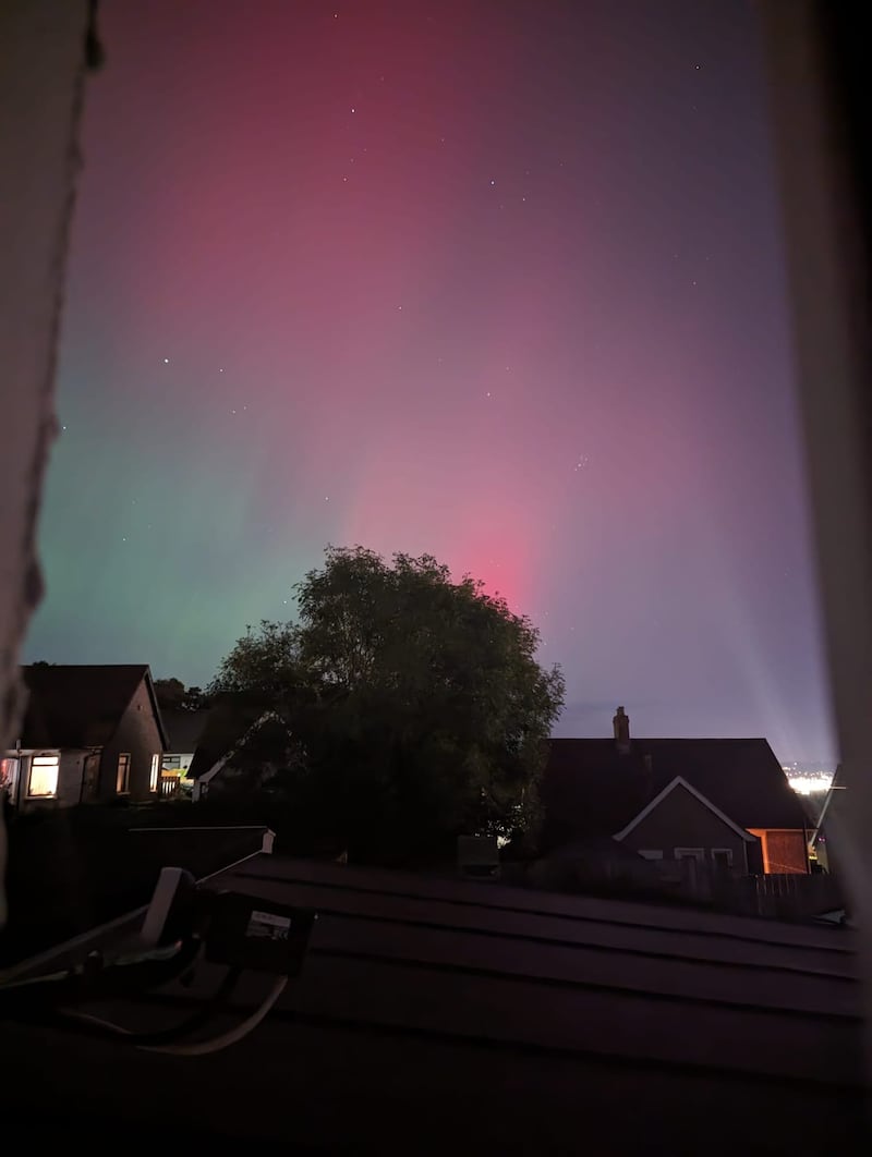 The Northern Lights were visible over west Belfast. Credit: Kathleen Magee