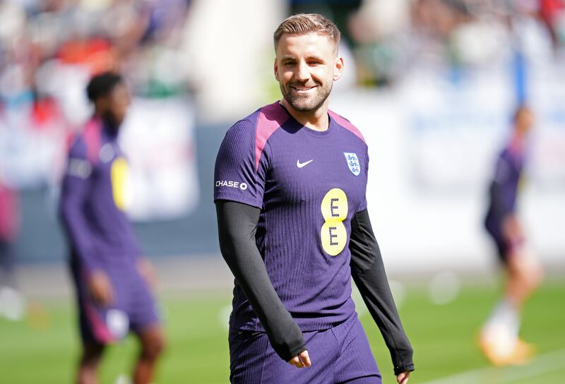 England’s Luke Shaw during a training session ahead of Euro 2024.