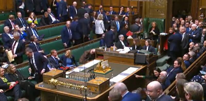 SNP and Conservative MPs walked out of the Commons chamber in an apparent protest over Speaker Sir Lindsay Hoyle’s handling of the Gaza ceasefire debate